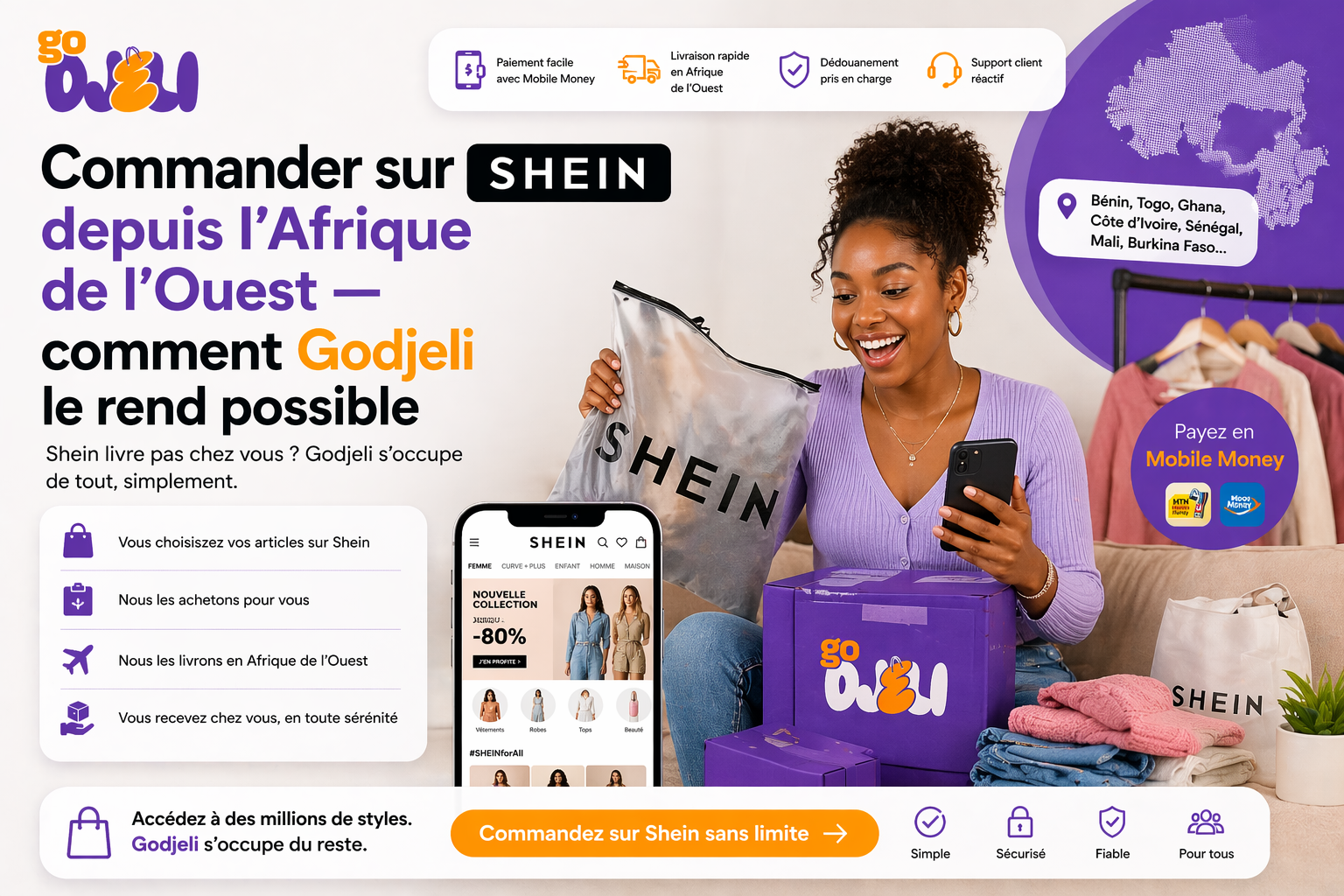 # Commander sur Shein depuis l'Afrique de l'Ouest : comment Godjeli le rend possible
